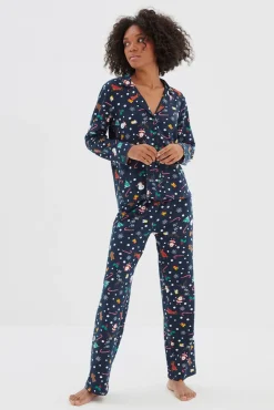 Mujer Trendyol Pijamas|Pijamas>Conjunto pijama camisero Navidad