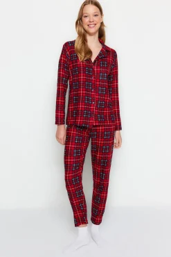 Mujer Trendyol Pijamas|Pijamas>Conjunto pijama camisero cuadros