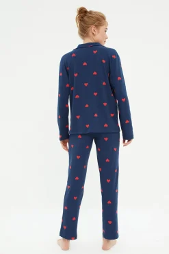 Mujer Trendyol Pijamas|Pijamas>Conjunto pijama camisero corazones