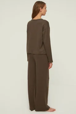 Mujer Trendyol Pijamas|Pijamas>Conjunto pijama largo invierno marrón