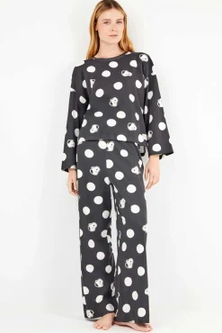 Mujer Gisela Pijamas|Pijamas>Conjunto pijama maxitopos Snoopy