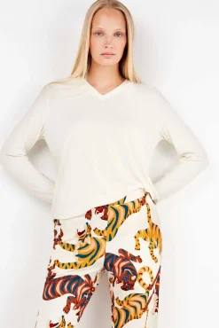 Mujer Gisela Pijamas|Pijamas>Conjunto pijama pantalón estampado tigres