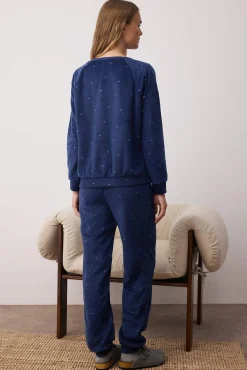 Mujer Trendyol Pijamas|Pijamas>Conjunto pijama polar lunares