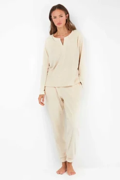 Mujer Gisela Pijamas|Pijamas>Conjunto pijama tejido polar elástico
