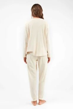 Mujer Gisela Pijamas|Pijamas>Conjunto pijama tejido polar elástico