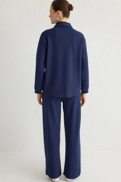 Mujer Trendyol Pijamas|Pijamas>Conjunto top y pantalón con cuello polo