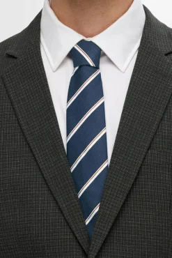 Hombre Selected Corbatas>Corbata de rayas confeccionada con materiales reciclados