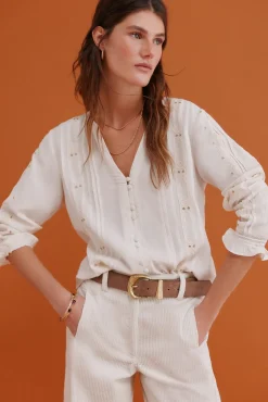 Mujer Hoss Intropia Blusas>Covadonga. Blusa bordada