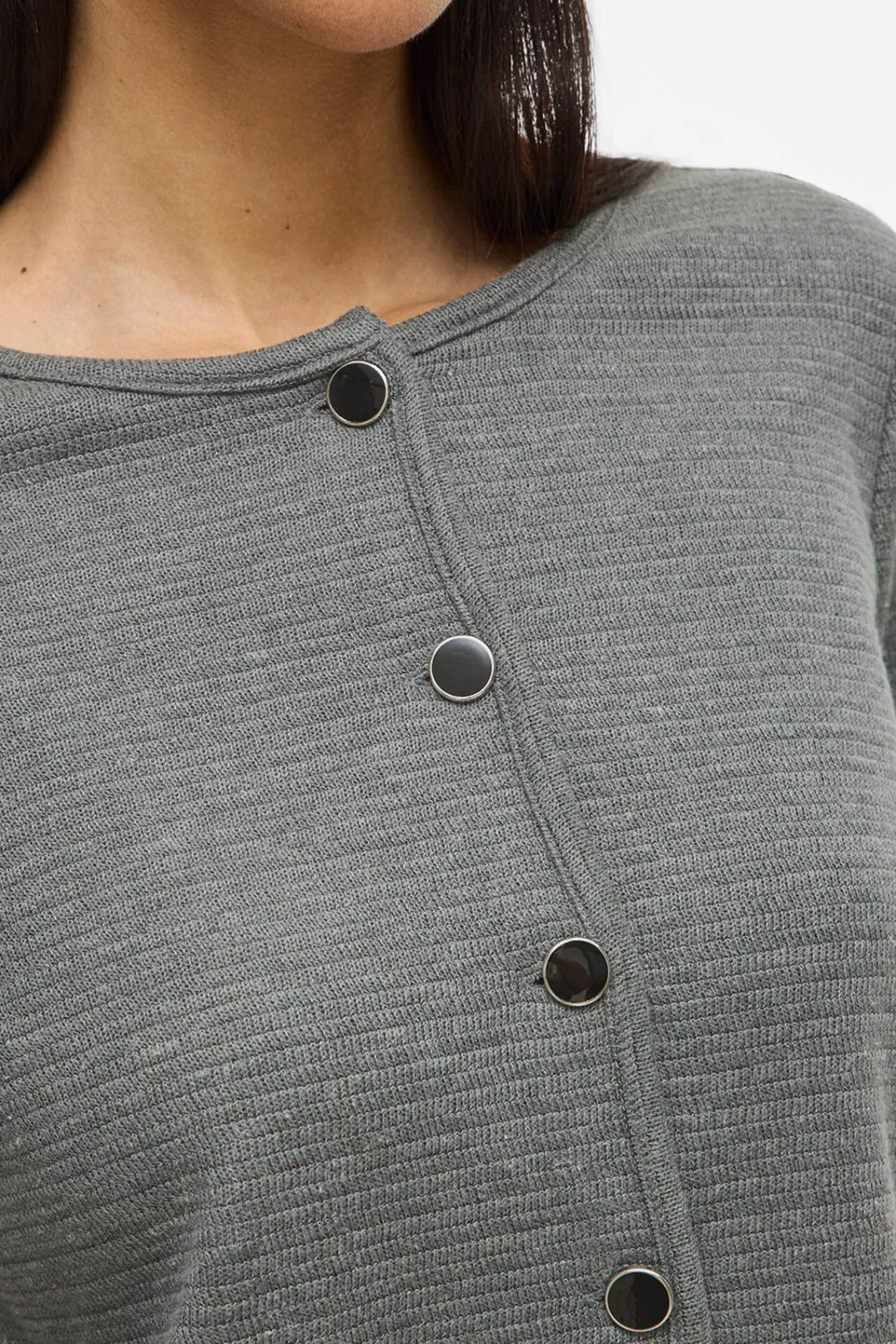 Mujer Vila Jerséis>Cárdigan abotonado con algodón y viscosa