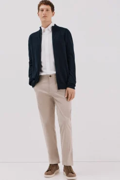 Hombre Cortefiel Jerséis>Cárdigan algodón con cashmere cierre cremallera