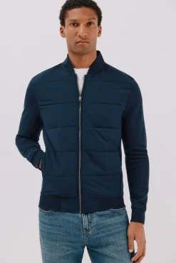 Hombre Cortefiel Chaquetas|Jerséis>Cárdigan bomber tejido combinado