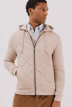 Hombre Cortefiel Chaquetas|Jerséis>Cárdigan capucha tejido combinado