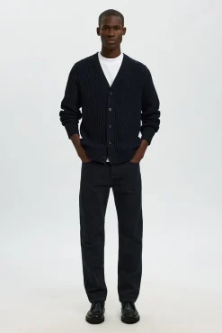 Hombre Selected Jerséis>Cárdigan cuello en pico 100% algodón orgánico