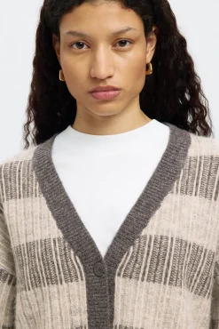 Mujer Selected Jerséis>Cárdigan cuello en pico alpaca y lana