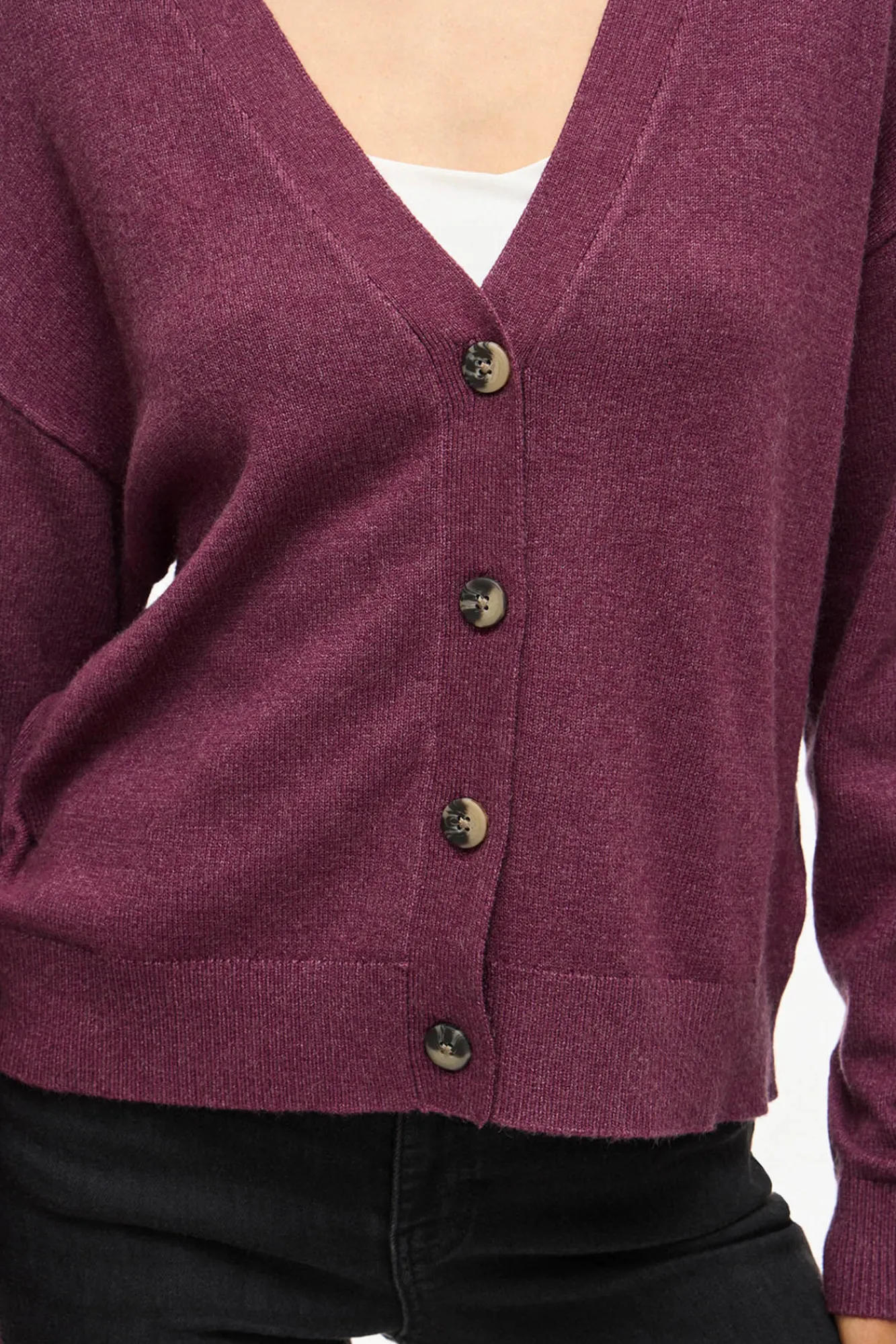 Mujer Vila Jerséis>Cárdigan de punto abotonado con viscosa