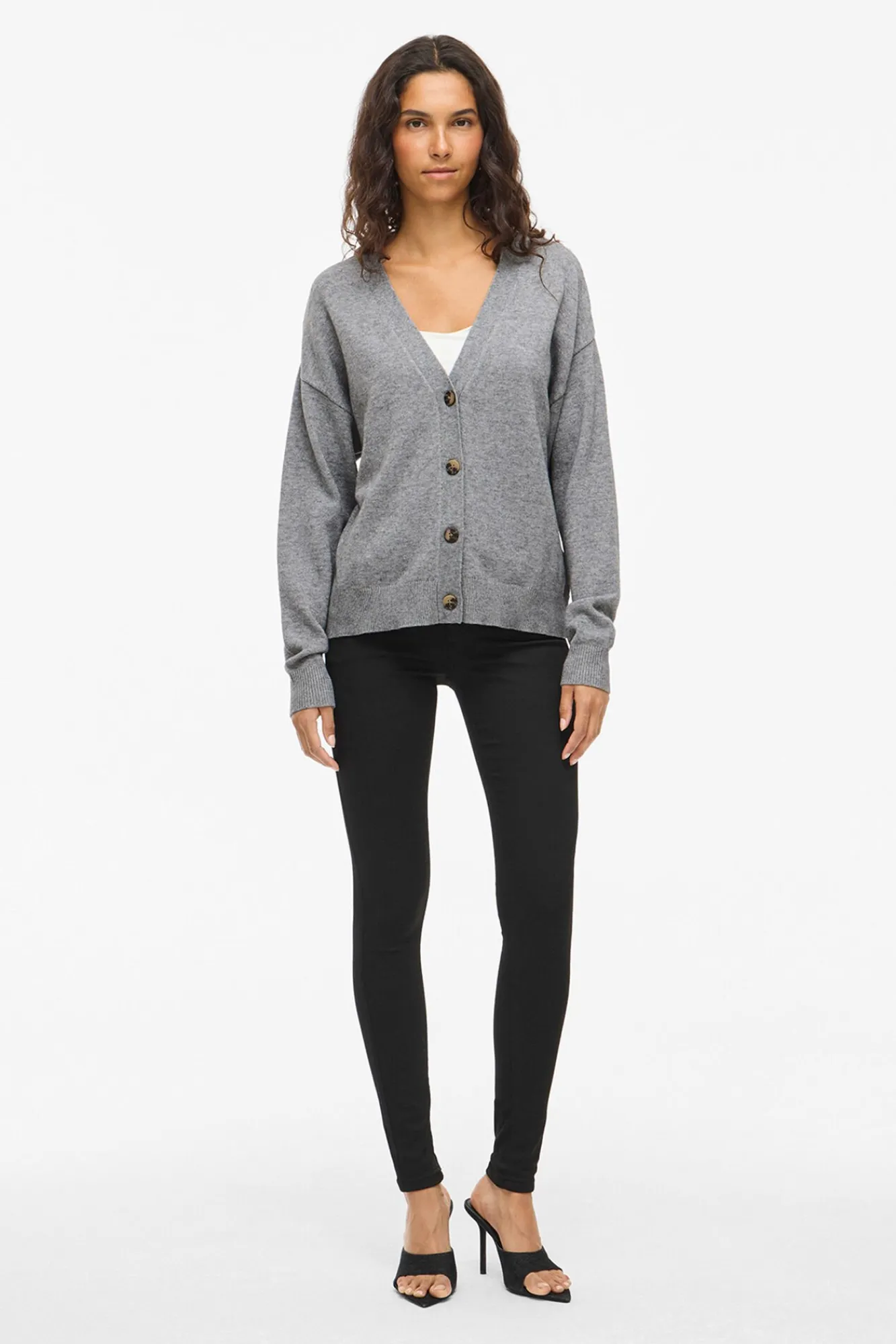 Mujer Vila Jerséis>Cárdigan de punto abotonado con viscosa
