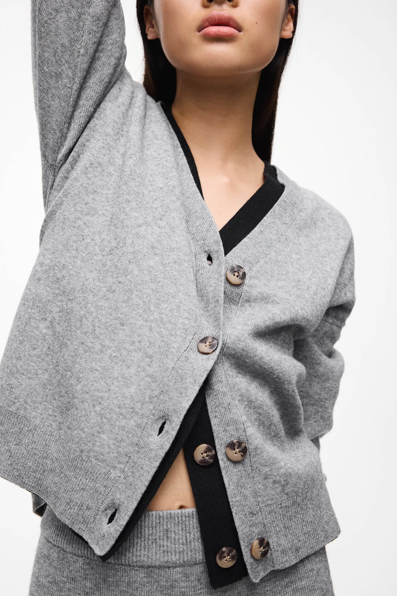 Mujer Vila Jerséis>Cárdigan de punto abotonado con viscosa