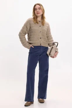 Mujer Vila Jerséis>Cárdigan de punto abotonado con lana