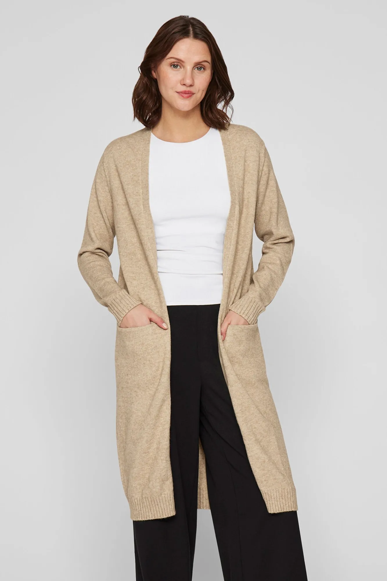 Mujer Vila Jerséis>Cárdigan largo de punto con viscosa
