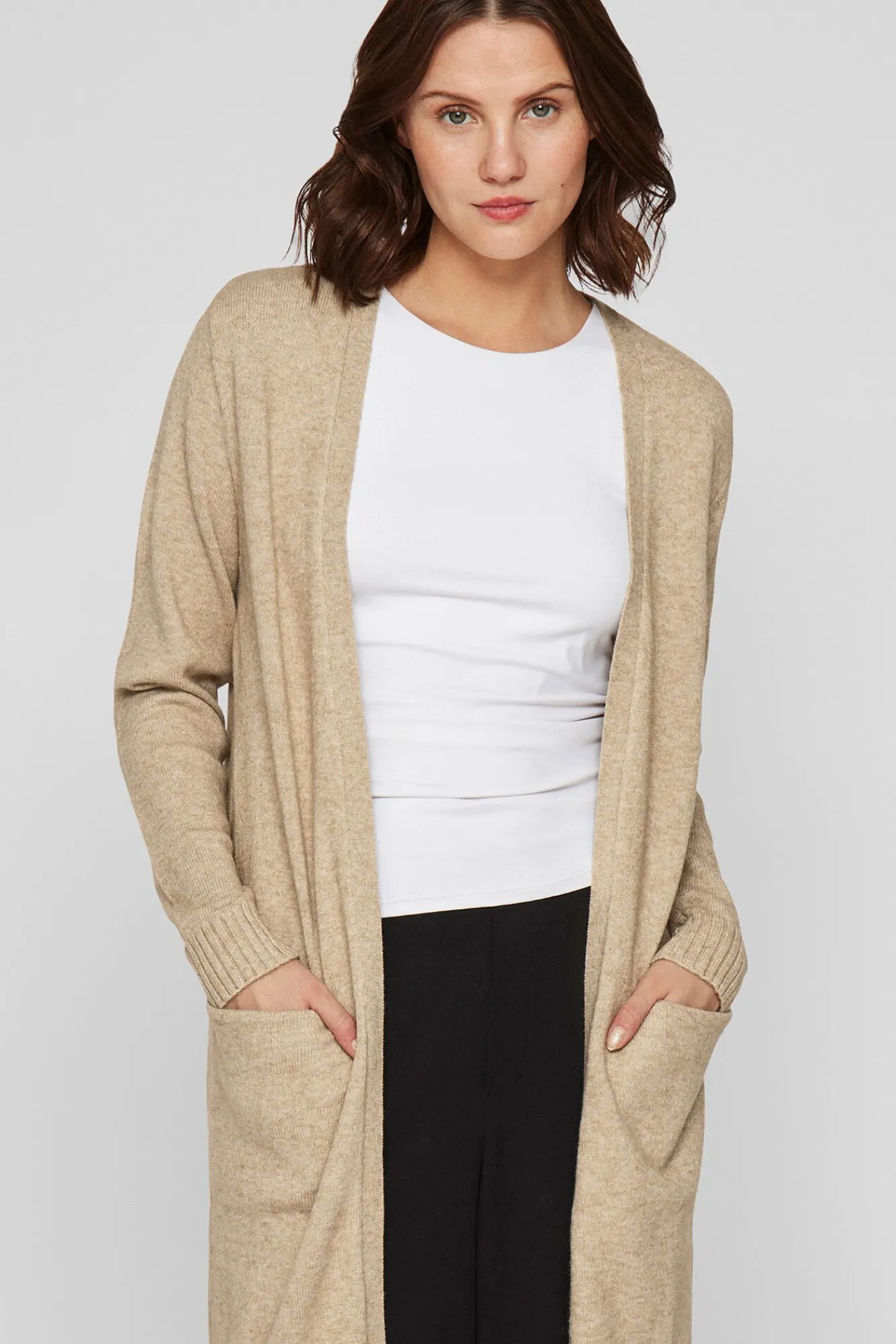 Mujer Vila Jerséis>Cárdigan largo de punto con viscosa