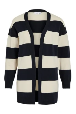 Mujer Vila Jerséis>Cárdigan midi de rayas con viscosa