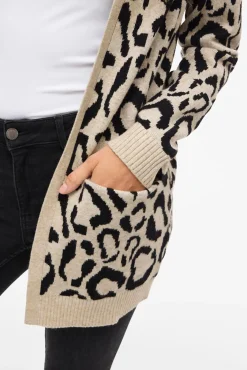 Mujer Vila Jerséis>Cárdigan midi estampado de viscosa