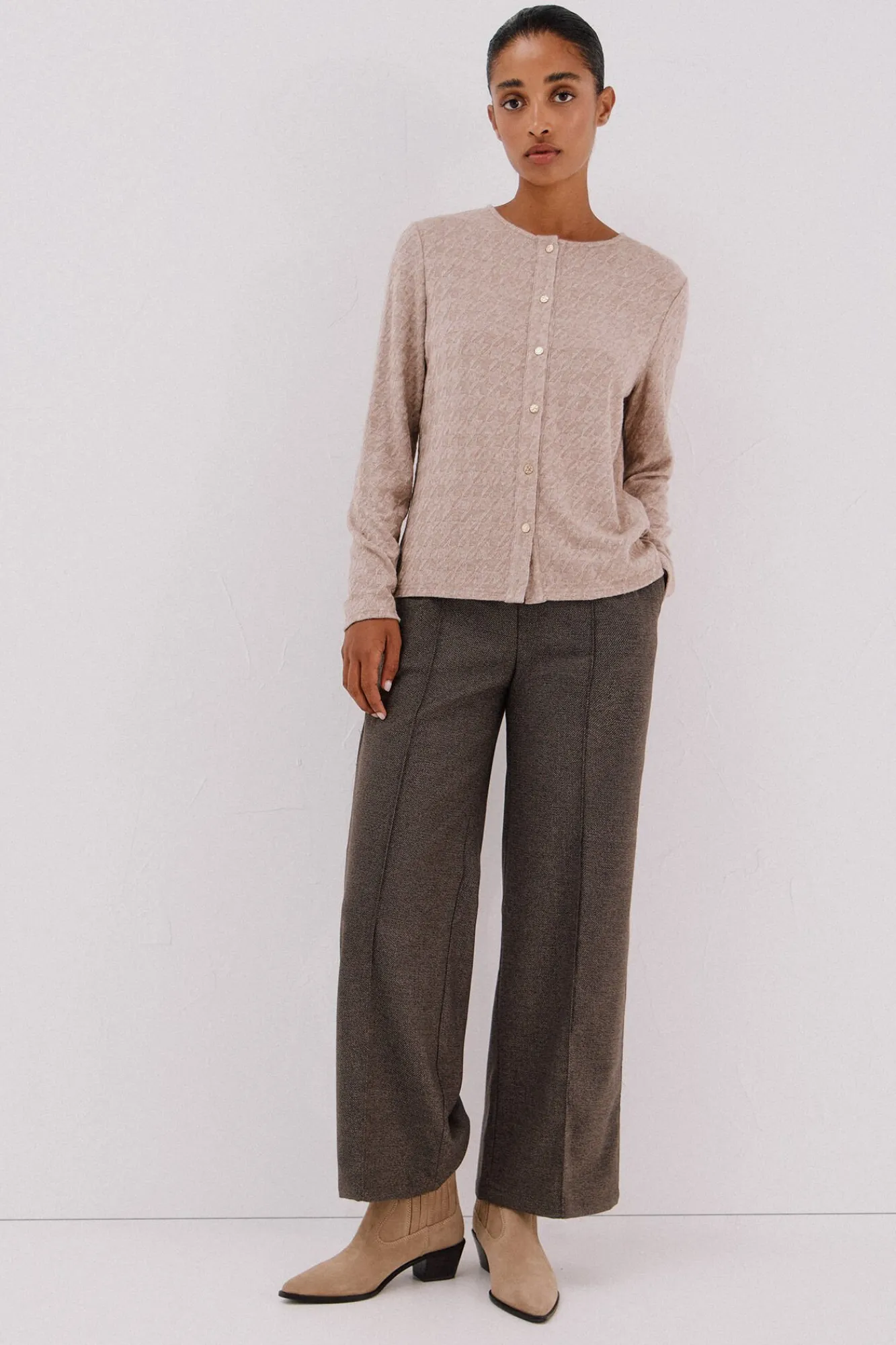 Mujer Cortefiel Jerséis>Cárdigan pata de gallo