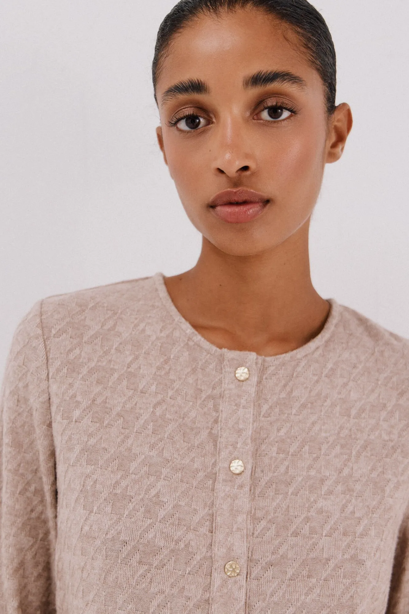 Mujer Cortefiel Jerséis>Cárdigan pata de gallo