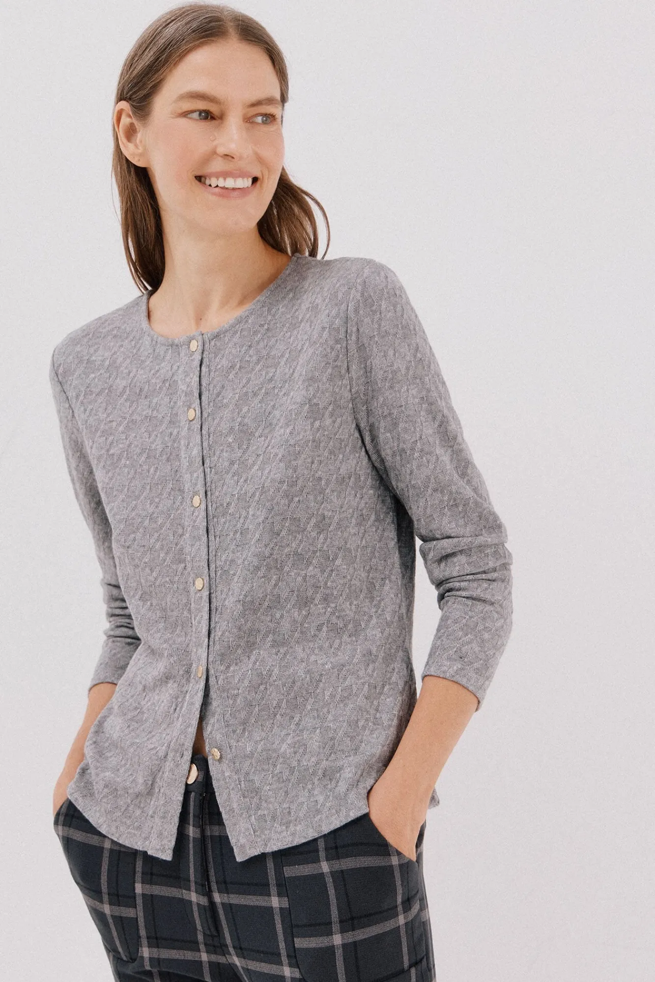 Mujer Cortefiel Jerséis>Cárdigan pata de gallo