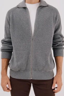 Hombre Cortefiel Jerséis>Cárdigan punto algodón cierre cremallera