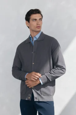 Hombre Pedro del Hierro Jerséis>Cárdigan punto algodón cuello polo botones