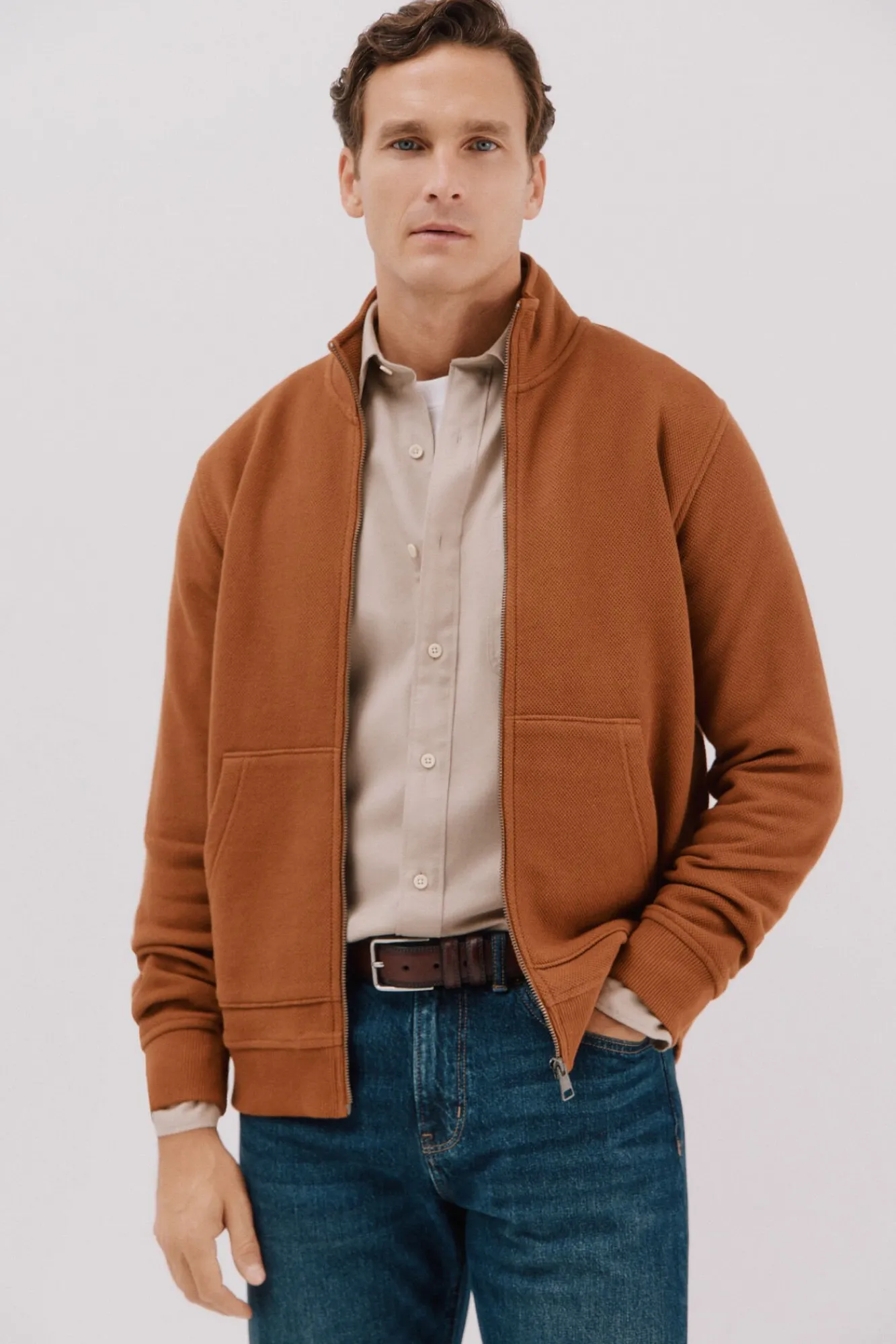 Hombre Cortefiel Jerséis>Cárdigan tejido estructura