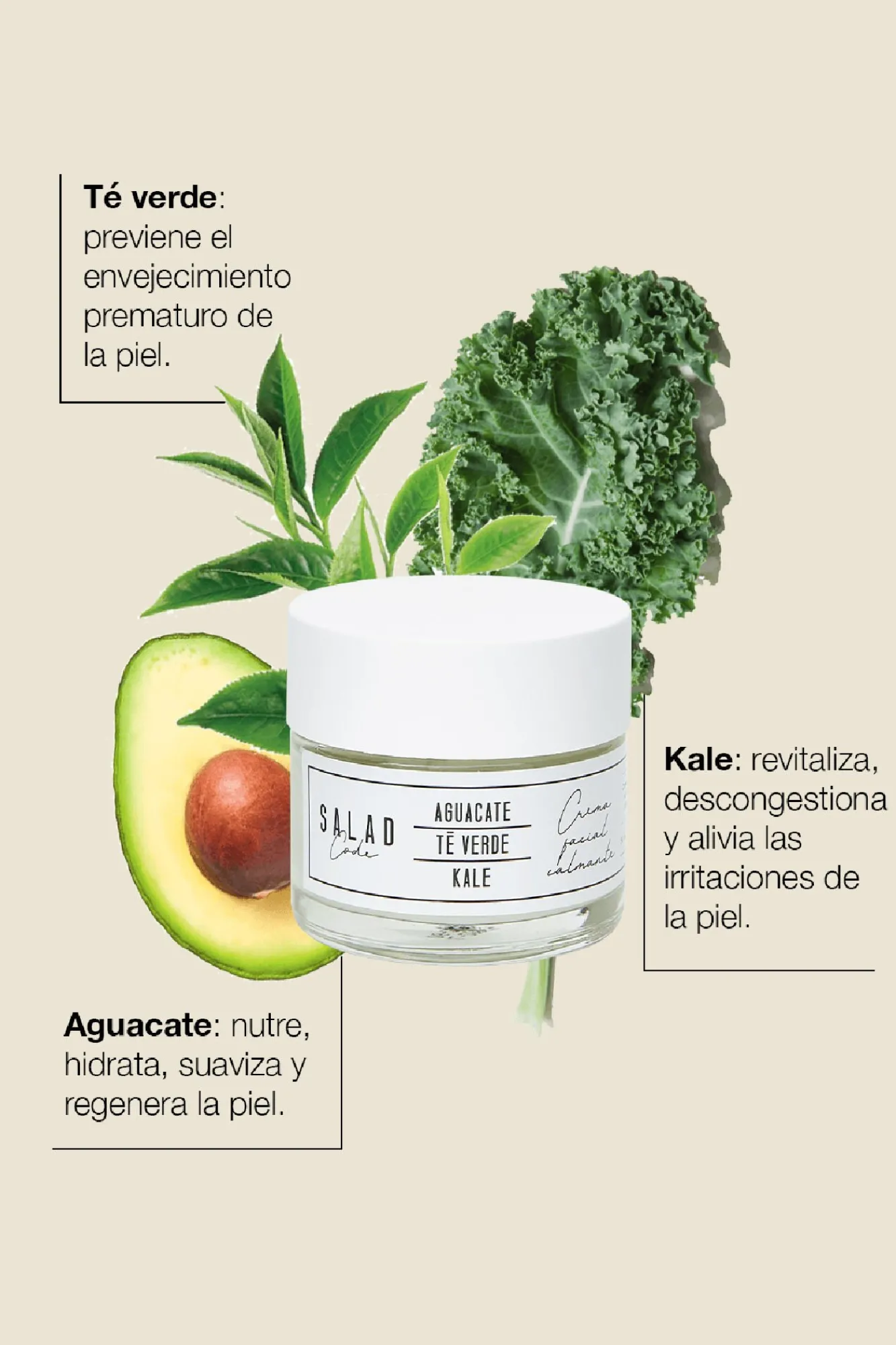 Salad Code Cosmética Facial>Crema facial hidratante y calmante