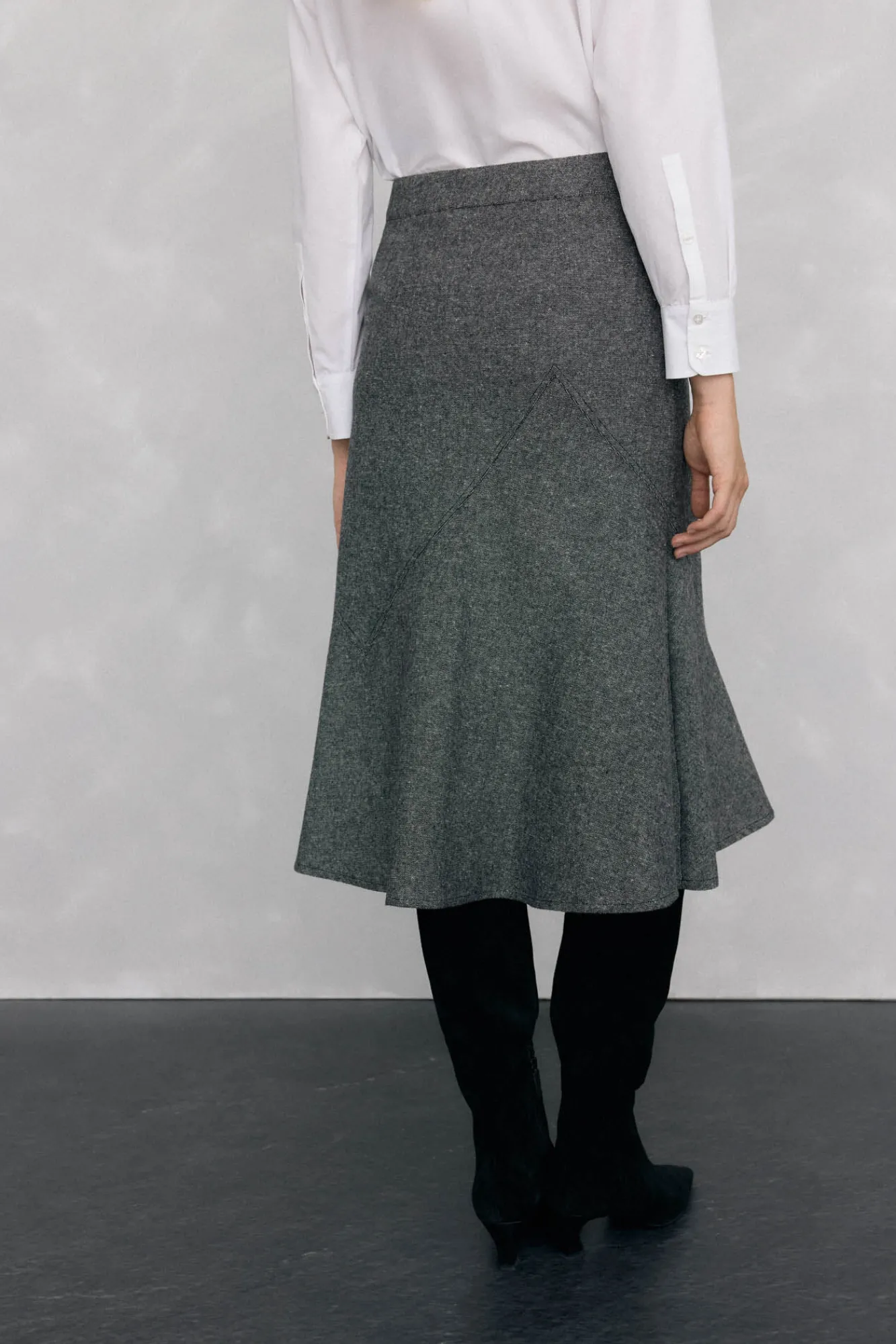 Mujer Pedro del Hierro Trajes|Faldas>Falda cortes con vuelo en bajo