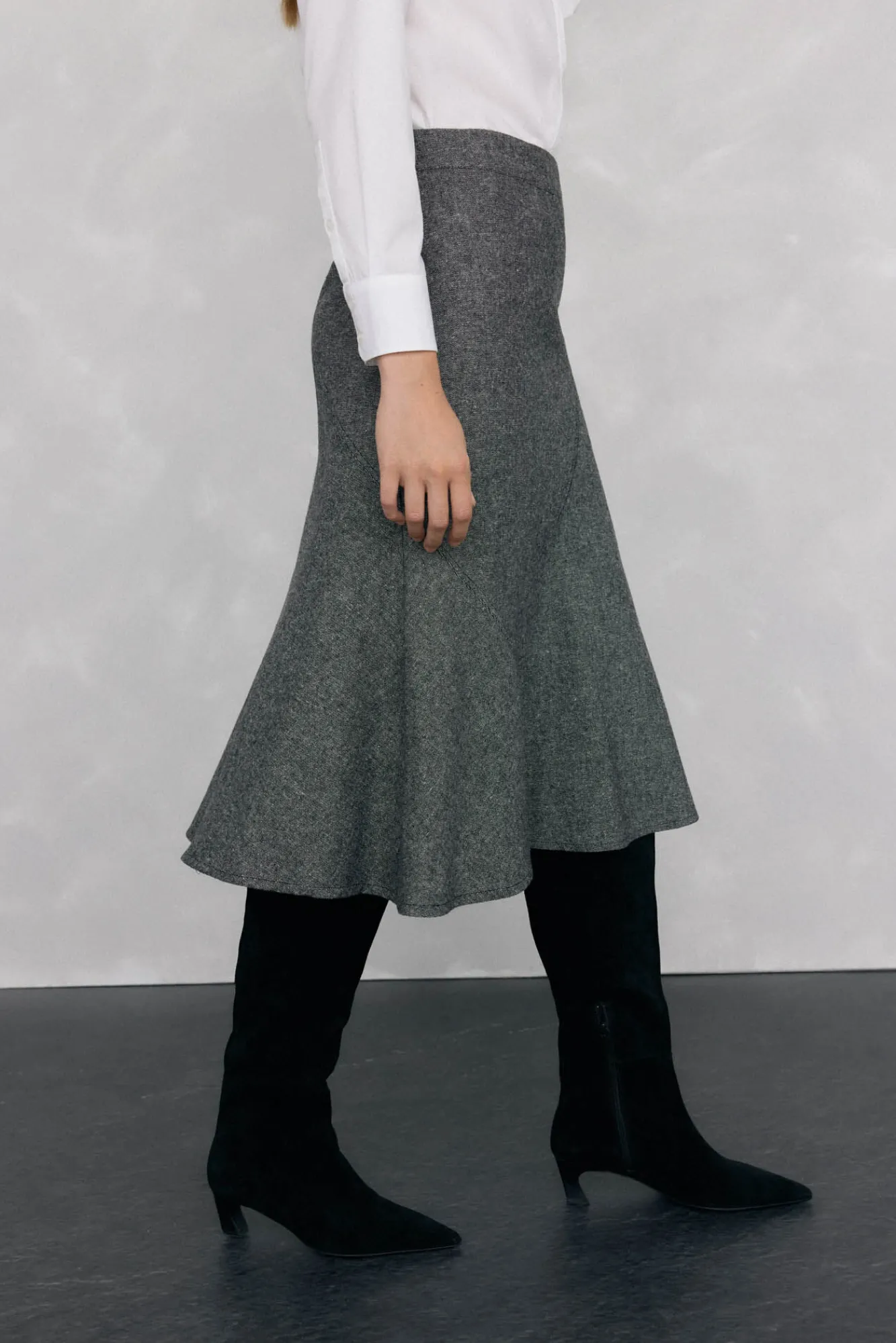 Mujer Pedro del Hierro Trajes|Faldas>Falda cortes con vuelo en bajo