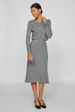 Mujer Vila Faldas>Falda de punto canalé midi