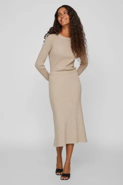 Mujer Vila Faldas>Falda de punto canalé midi