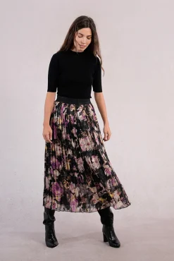 Mujer Molly Bracken Faldas>Falda larga plisada con estampado