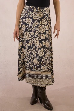 Mujer Molly Bracken Faldas>Falda larga satinada con estampado