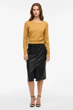 Mujer Vila Faldas>Falda lápiz de polipiel