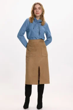 Mujer Vila Faldas>Falda midi antelina