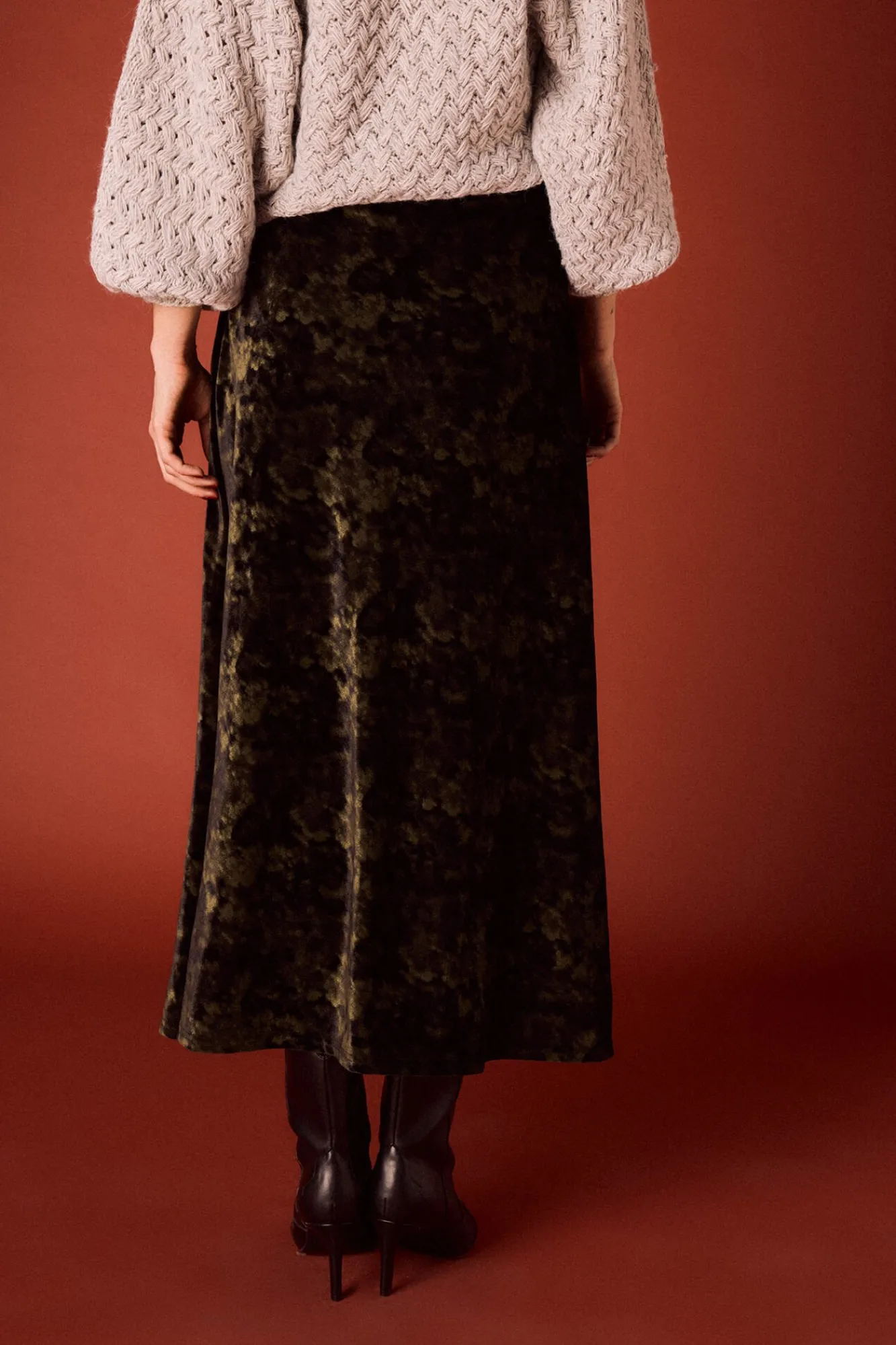 Mujer Slowlove Faldas>Falda midi de terciopelo tie dye