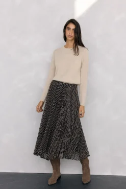 Mujer Pedro del Hierro Faldas>Falda midi plisada estampada