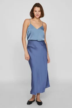 Mujer Vila Faldas>Falda midi satén