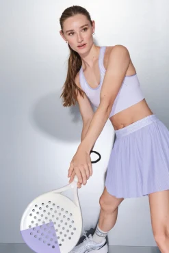 Mujer Dash and Stars Deporte|Faldas>Falda plisada lila malla interior