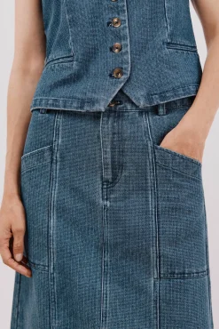 Mujer Cortefiel Faldas>Falda vaquera textura