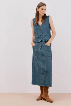 Mujer Cortefiel Faldas>Falda vaquera textura