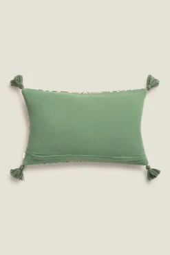 Textura Fundas De Cojín>Funda cojín bordado pompones