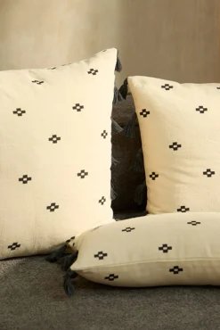 Calma House Fundas De Cojín>Funda de cojín cuadrada de algodón Kobe