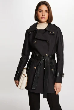 Mujer Morgan Gabardinas|Chaquetas>Gabardina con cuero sintético